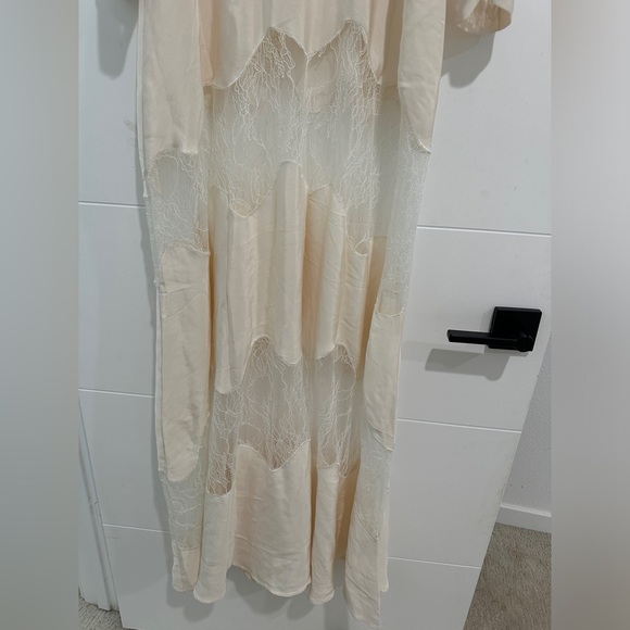 Stone cold fox friar white lace v neck long sleeve maxi gown boho festival M/L - Picture 12 of 17